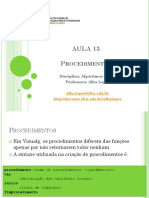 Procedimentos e Passagem de Parâmetros em Algoritmos