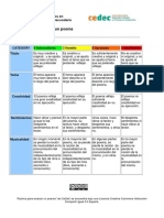 Rúbrica para La Evaluación de Un Poema