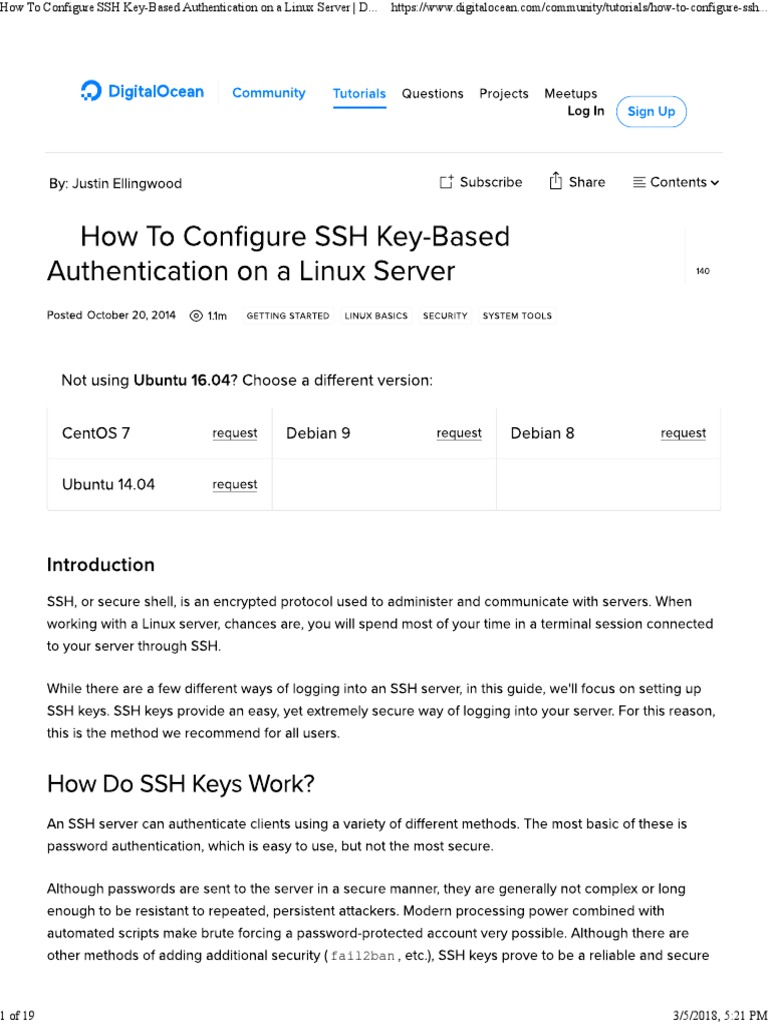 How To Configure SSH KeyBased Authentication On A Linux Server