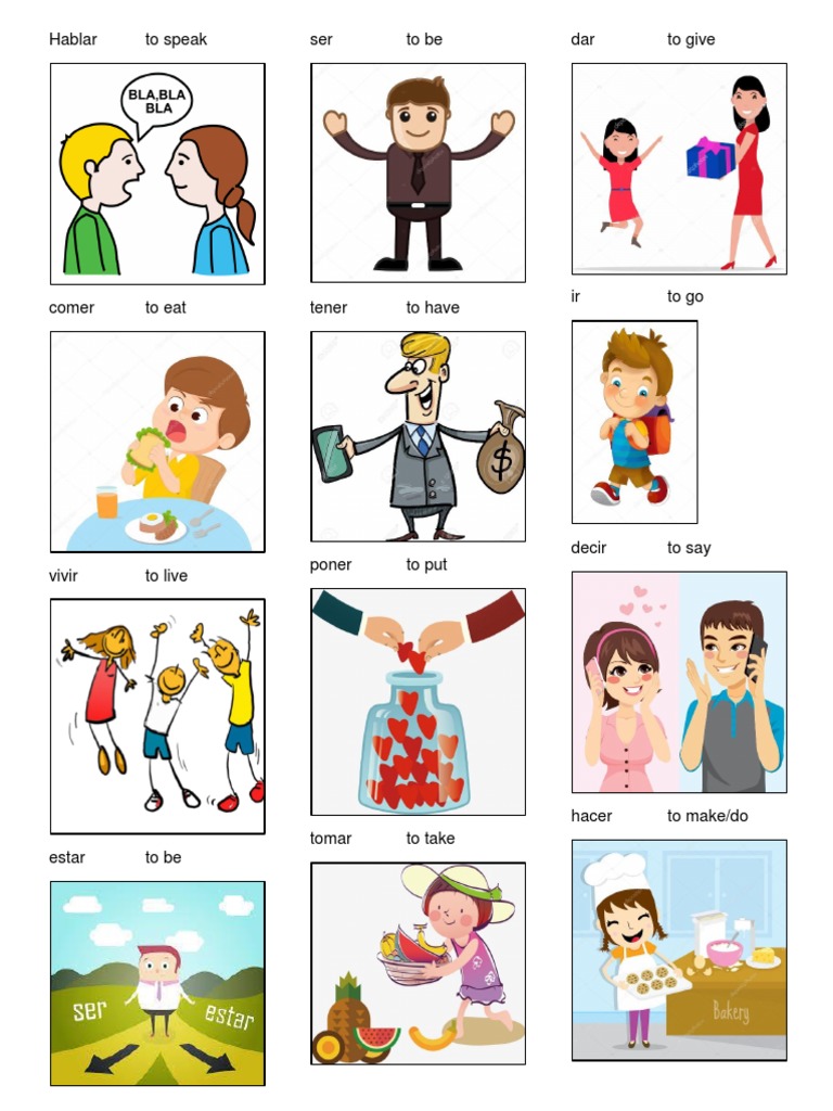 Verbos en Ingles Con Imagen | PDF