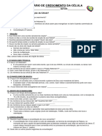 Questionário de Crescimento e Multiplicação Célula Para Responder