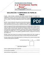 Declaracion y Compromiso de Padre de Familia