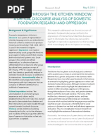 Looking Through The Kitchen Window: A Critical Discourse Analysis of Domestic Foodwork Research and Oppression