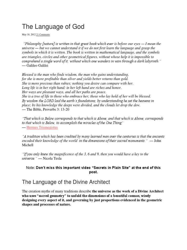 The Language of God PDF Pi Geodesy