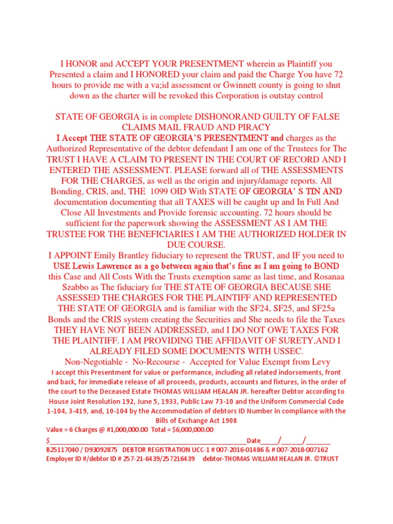 Accepted for Value Exempt from Levy.docx Trust Law Fiduciary