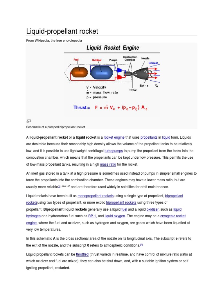 Liqid Fuel Rocket Engine | PDF | Liquid Propellant Rocket | Rocket Engine