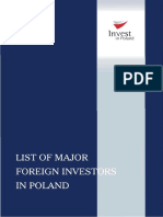 List of Major Foreign Investors in Poland 2009 Comments PDF