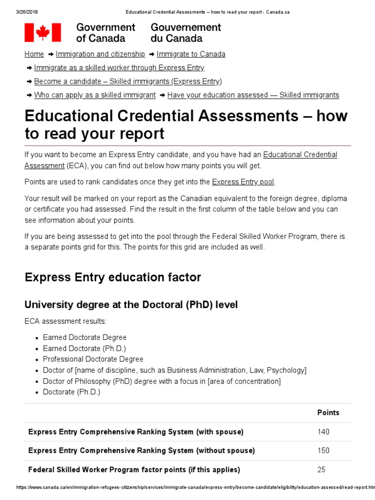 Educational Credential Assessments How to Read Your Report Canada