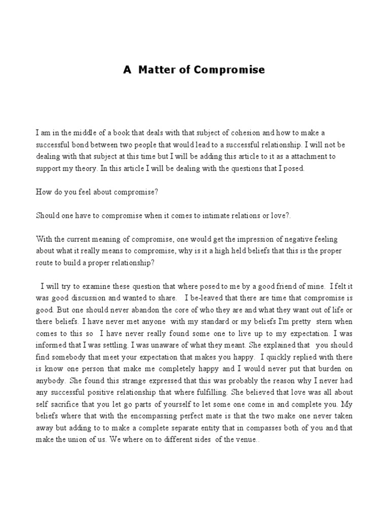 A Compromise | PDF | Love | Feeling