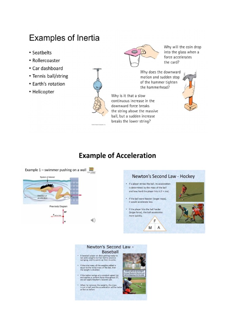 Example of Inertia Acceleration and Reaction Action PDF