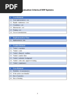 Evaluation Criteria of ERP Systems