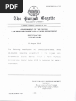 The Punjab Gazette Notification