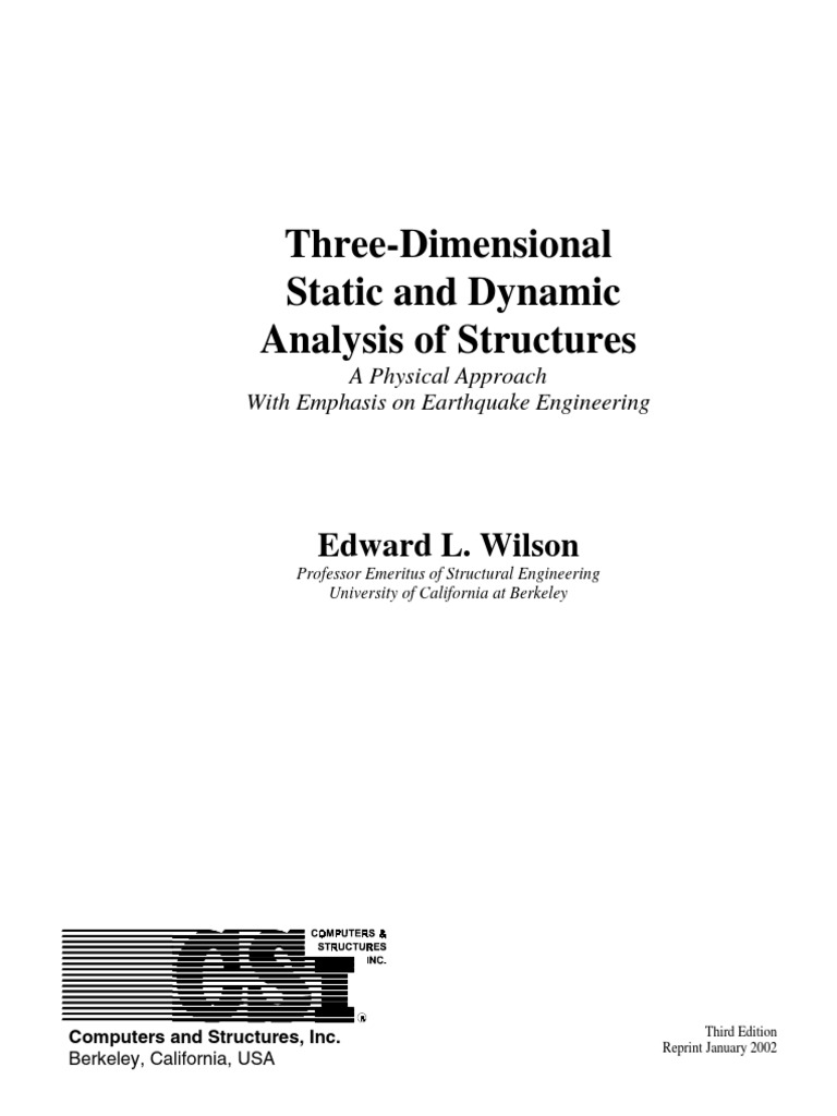 Static And Dynamic Analysis Of Structures Wilson Pdf