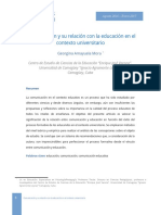 Comunicación y Su Relación Con La Educación en El Contexto Universitario