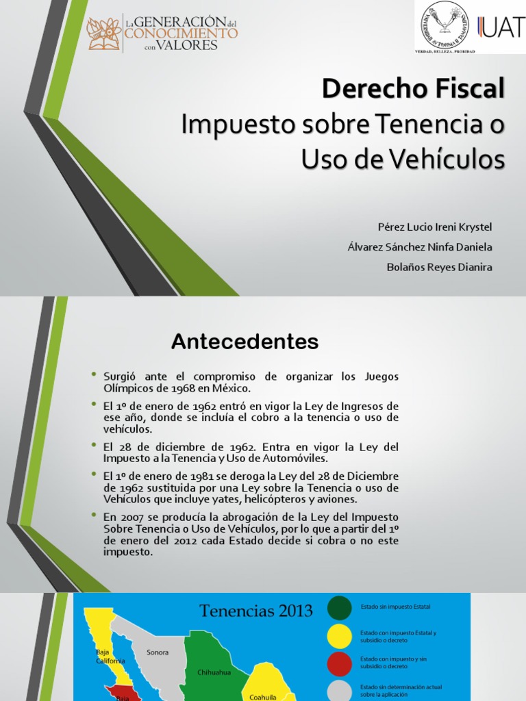 Impuesto sobre Tenencia Vehicular en México | PDF | Impuestos | Economias