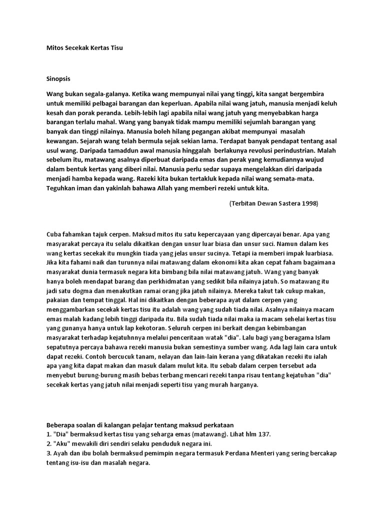 Mitos Secekak Kertas Tisu Pdf