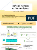 Aula 23  I. Transporte de Fármacos Através Das Membranas