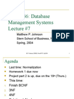 C20.0046: Database Management Systems Lecture #7: Matthew P. Johnson Stern School of Business, NYU Spring, 2004
