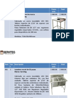 Precios Equipamiento - SERVITEG