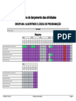 Resumo de Lançamento Das Atividades: Disciplina: Algoritmos E Lógica de Programação