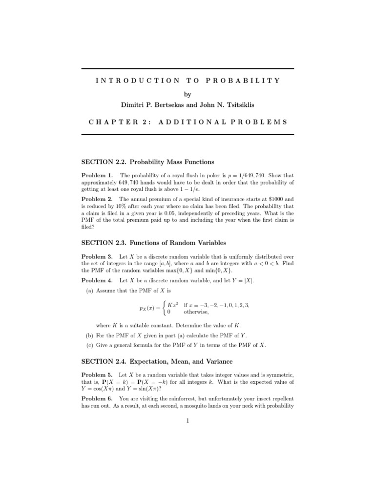 Ch2 Prob Supp424 Random Variable Mean