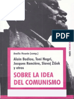Sobre La Idea de Comunismo I Badiou Negri Ranciere Zizek Etc Paidos PDF