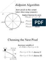 Circle Midpoint Algorithm: Draw Pixels in This Octant