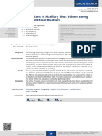 Alterations in Maxillary Sinus Volume Among Oral and Nasal Breathers