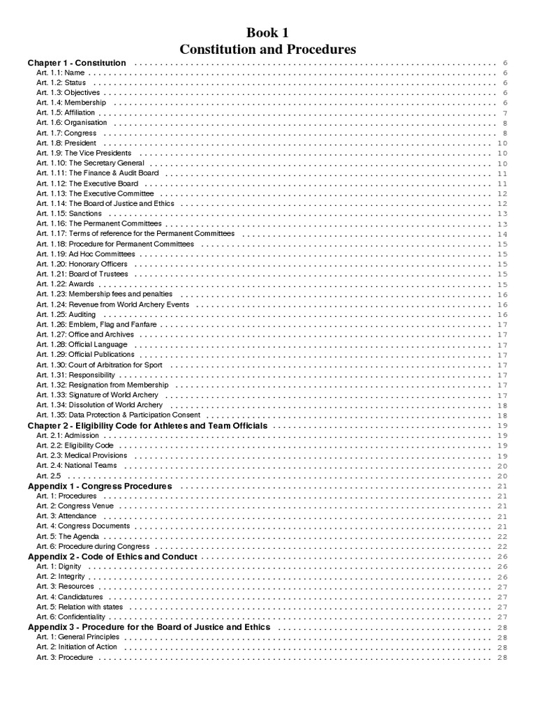 World Archery Rule Book No 1 PDF Committee United States Congress