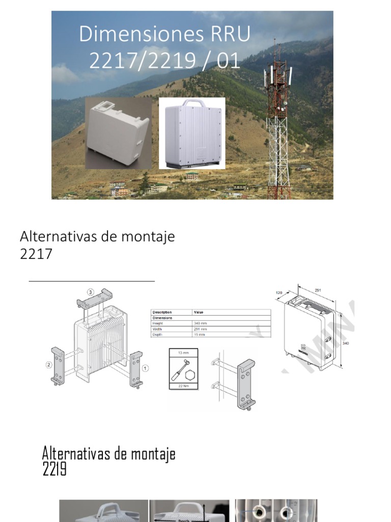 Dimenciones RRU 2217 | PDF
