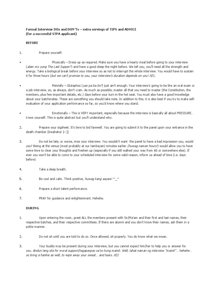 Interview Tips: Stay Positive and Prepared | PDF | Self-Improvement