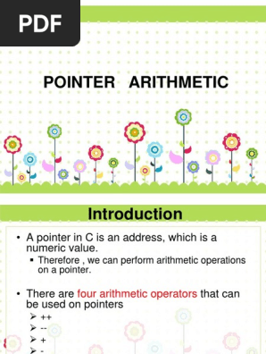 Pointer Arithmetic Pointer Computer Programming Data Type