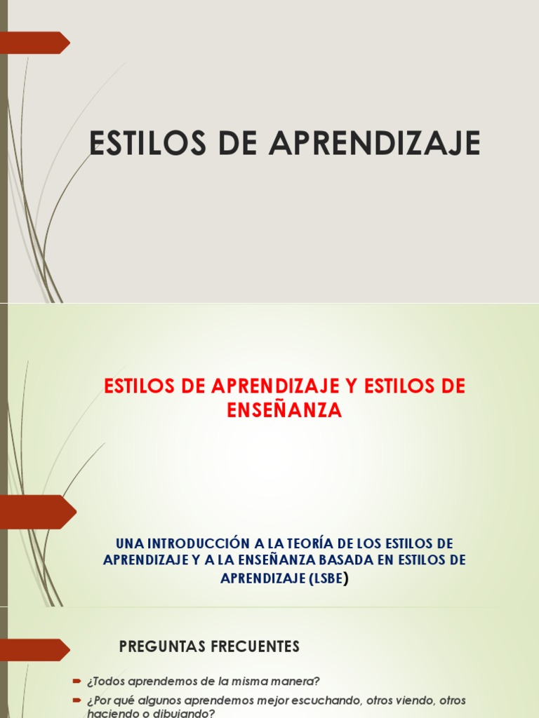 Estilos de Aprendizaje y Enseñanza Efectiva | PDF | Aprendiendo estilos ...