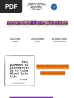 Sarah A. Panis Language Testing Dr. Rommel R. Castro: Reporter Course Professorial Lecturer