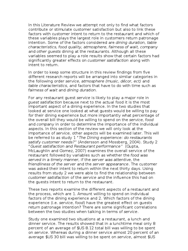 customer care literature review