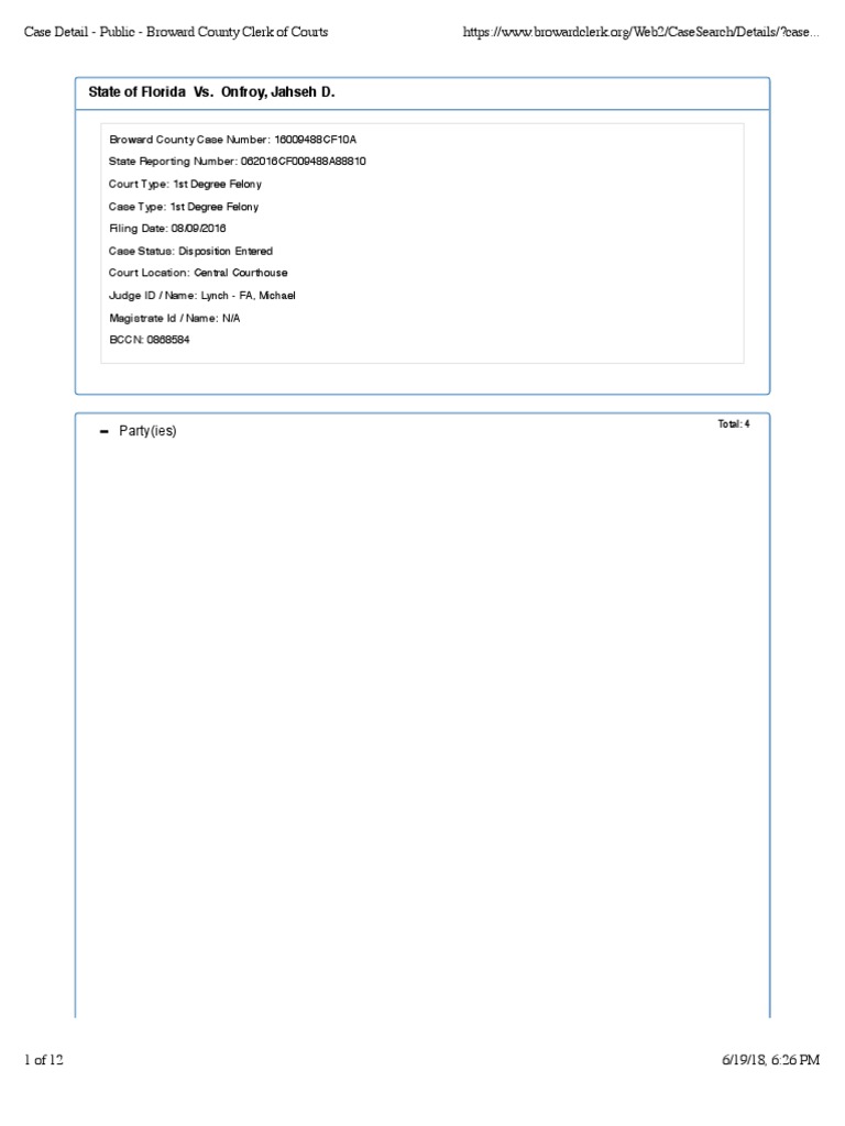 Case Detail Public Broward County Clerk of Courts PDF Bail Plea