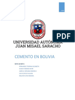 En Bolivia Se Inicia La Producción de Cemento Portland en El Año 1928 Con La Creación de La Fábrica de Cementos SOBOCE