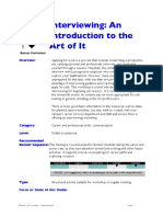 Interviewing: An Introduction To The Art of It: Overview