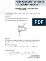 Ejercicios de Volumen de Control, Primera Ley (Taller, Marzo/2018)