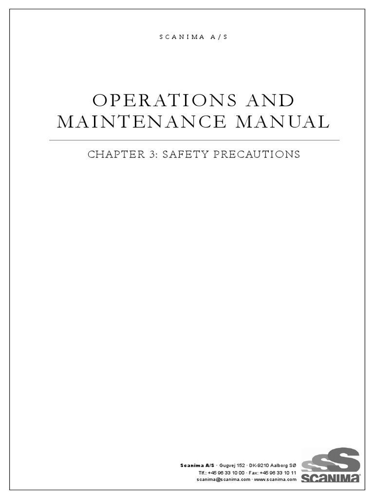 Operations and Maintenance Manual Chapter 3 Safety Precautions