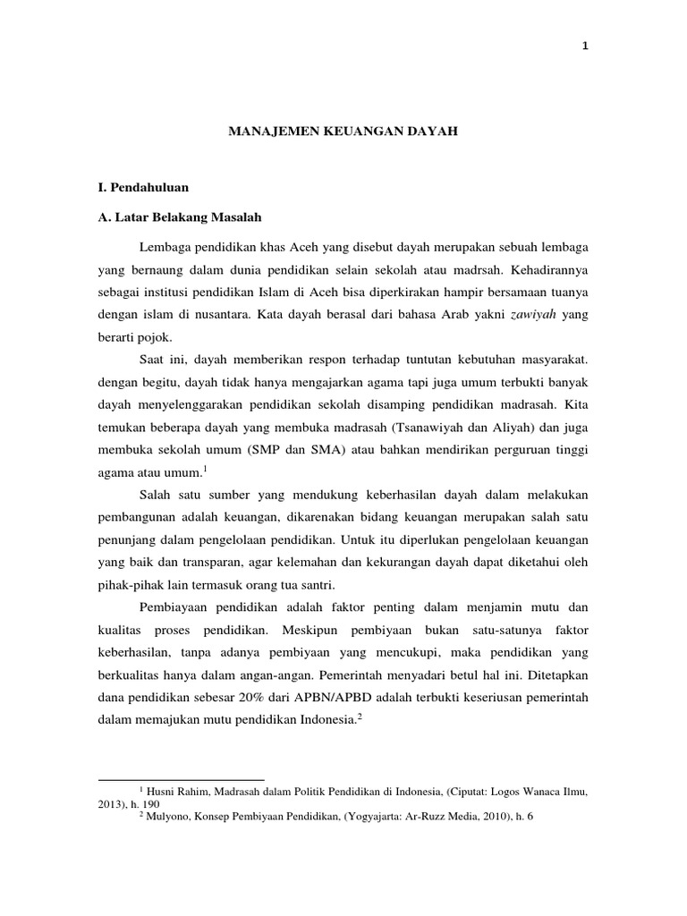 Makalah Manajemen Keuangan Dayah