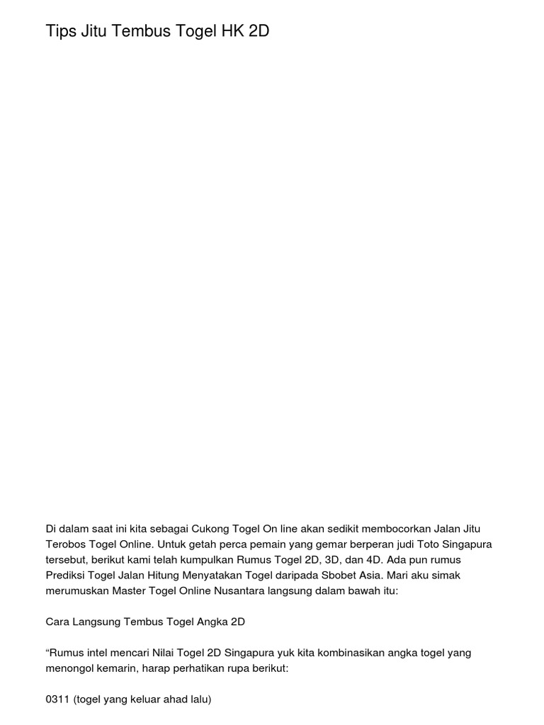 Download Cara Merumuskan Togel Pictures