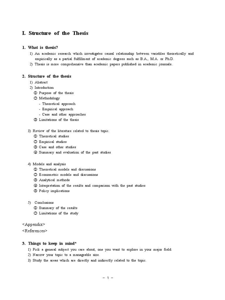 I. Structure of The Thesis | PDF | Thesis | Government Budget Balance
