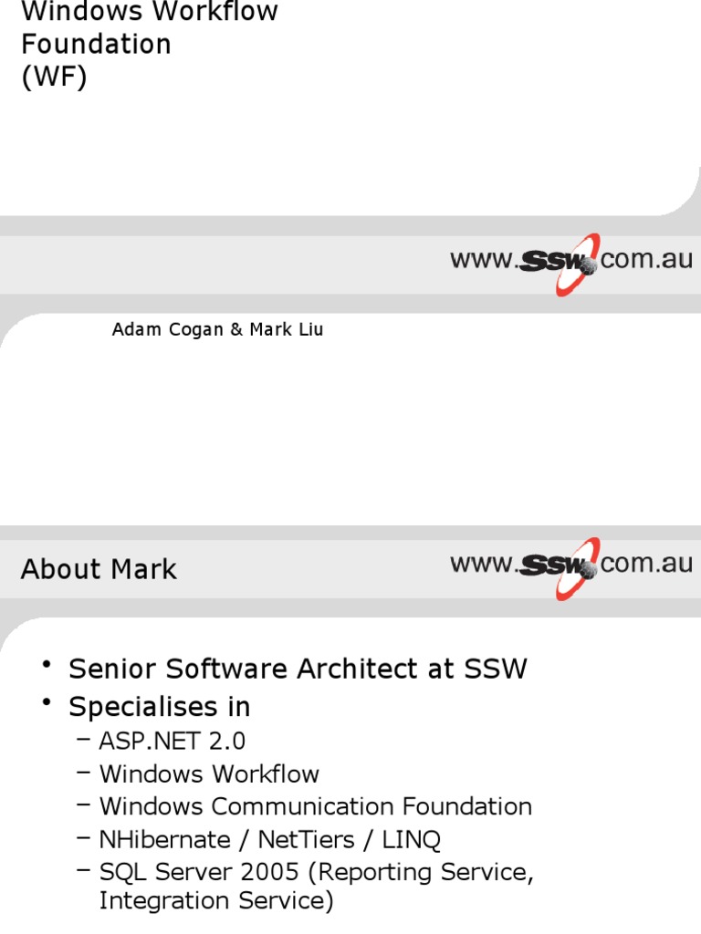 Windows Workflow Foundation (WF) | PDF | .Net Framework | Microsoft Sql ...