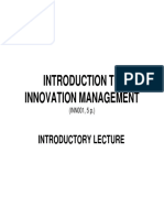 Introduction To Innovation Management: Introductory Lecture