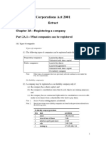 Registering company types under Corporations Act