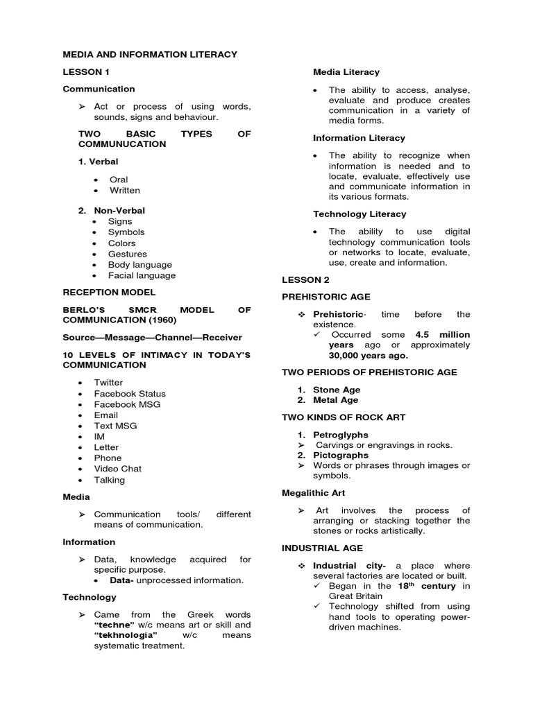 Mil Reviewer Lesson 1 and 3 | PDF | Communication | Mass Media