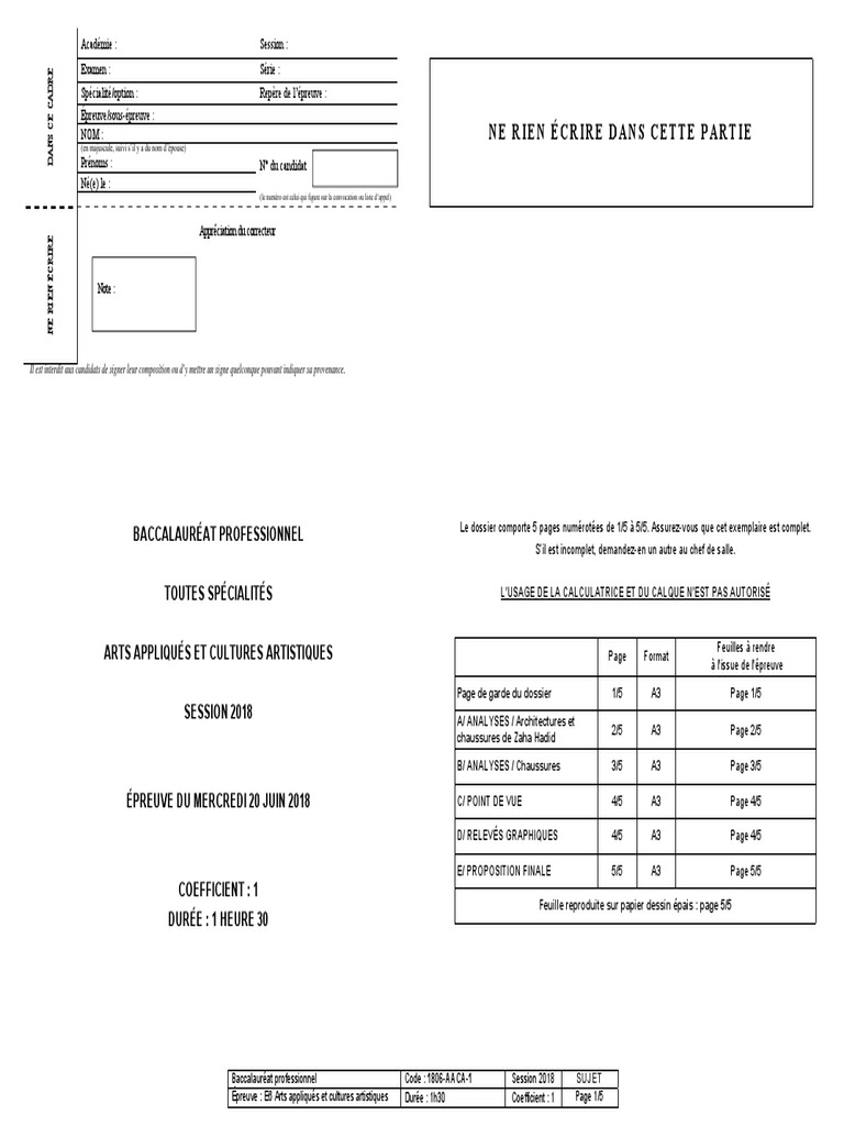 Bac Pro 2018 Sujet Aaca Chaussure Non Durable Commerce Au Detail