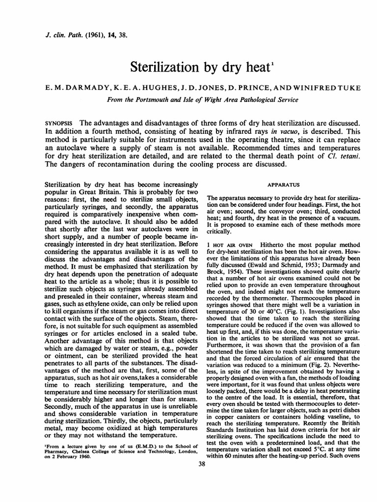 Dry Heat Sterilization 2 PDF Sterilization (Microbiology) Hvac