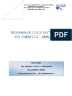 Programa Gineco Ostetricia Lapso Abril 2018 - Agosto 2018 PDF